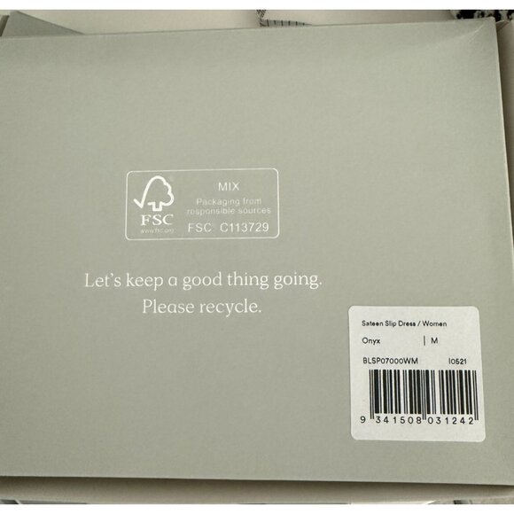 Ettitude Sateen Slip Dress in Onyx Black NWT - Size M - Picture 7 of 7